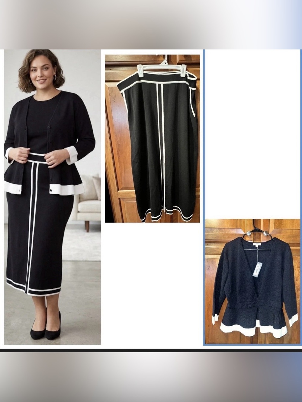 New York & Company Eva Mendes 2 Piece Bundle Jacket Xl & Skirt XXL